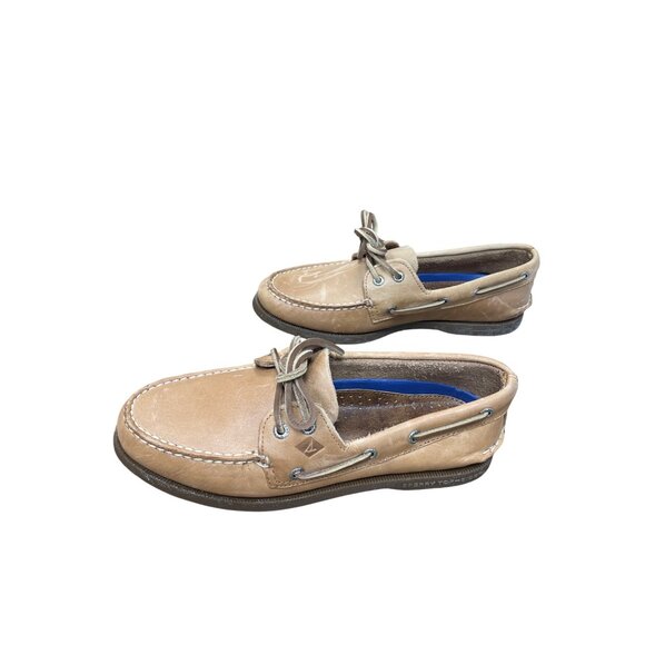 Sperry Mens Tan Leather Boat loafers Shoes Size 7.5M SKU 9252 - Picture 3 of 16
